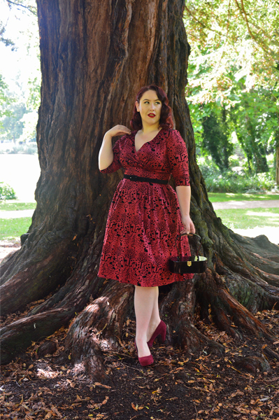 Hell Bunny sherwood 50s dress plus size burgundy red
