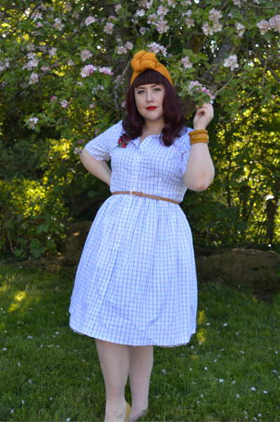 Blue Thelma Check dress Joanie Clothing Miss Amy May plus size