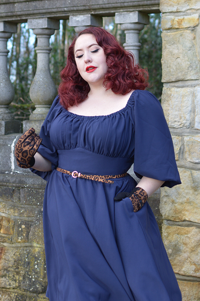 Vixen by Micheline Pitt Vacation peasant dress 60s plus size fit review miss Amy May