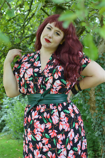 Fit and size review of the Mia Suri Floral Maxi Dress by Dolly & Dotty by plus sized pinup Miss Amy May